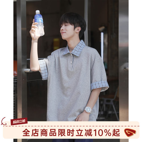 GOOZIMADE假两件polo衫短袖男夏