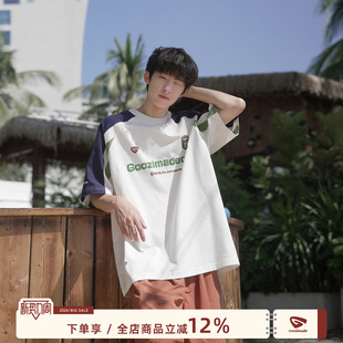 撞色插肩袖 美式 圆领短袖 T恤男夏季 GOOZI 少年感运动休闲半袖 MADE