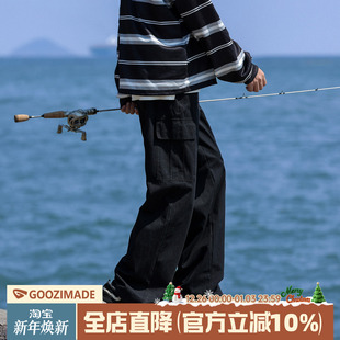 裤 男款 男秋冬宽松美式 子男生休闲长裤 直筒裤 港仔文艺男黑色工装