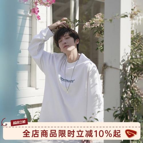 GOOZIMADE字母印花长袖T恤男春