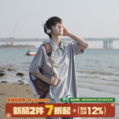 polo衫 GOOZI 上衣 夏季 重磅日系纯色半袖 MADE 印花翻领T恤男短袖