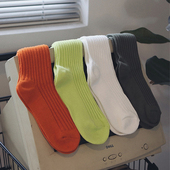 纯色中筒袜子男春季 GOOZI MADE ins潮牌透气长筒袜百搭运动棉袜
