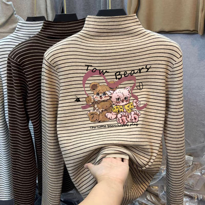 男女童德绒打底衫内搭半高领秋冬装2025新款儿童条纹加厚磨毛上衣,女装/女士精品,上衣,淘宝优惠券,粉丝福利购,淘宝优惠卷