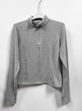 热2025年冬季新款女士立领长T半拉链偏厚柔软细腻贴身F09W25403