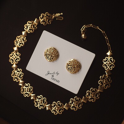 法式复古珍珠monet莫奈中古vintage耳环耳夹项链