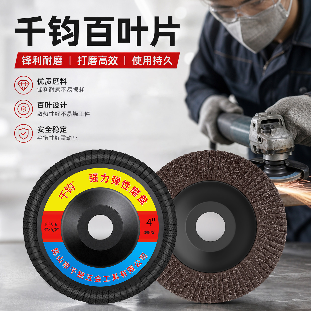 百叶片打磨片角磨机除锈白叶轮手磨机抛光轮木头木材百叶轮抛光片图片