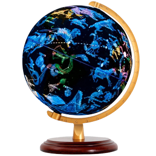 32厘米五合一地球仪(洋流/季风/政区/地形/地貌) 带灯 教学学生用
