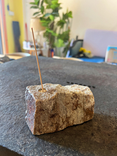 天然石头香插创意香立石来运转线香插石头摆件