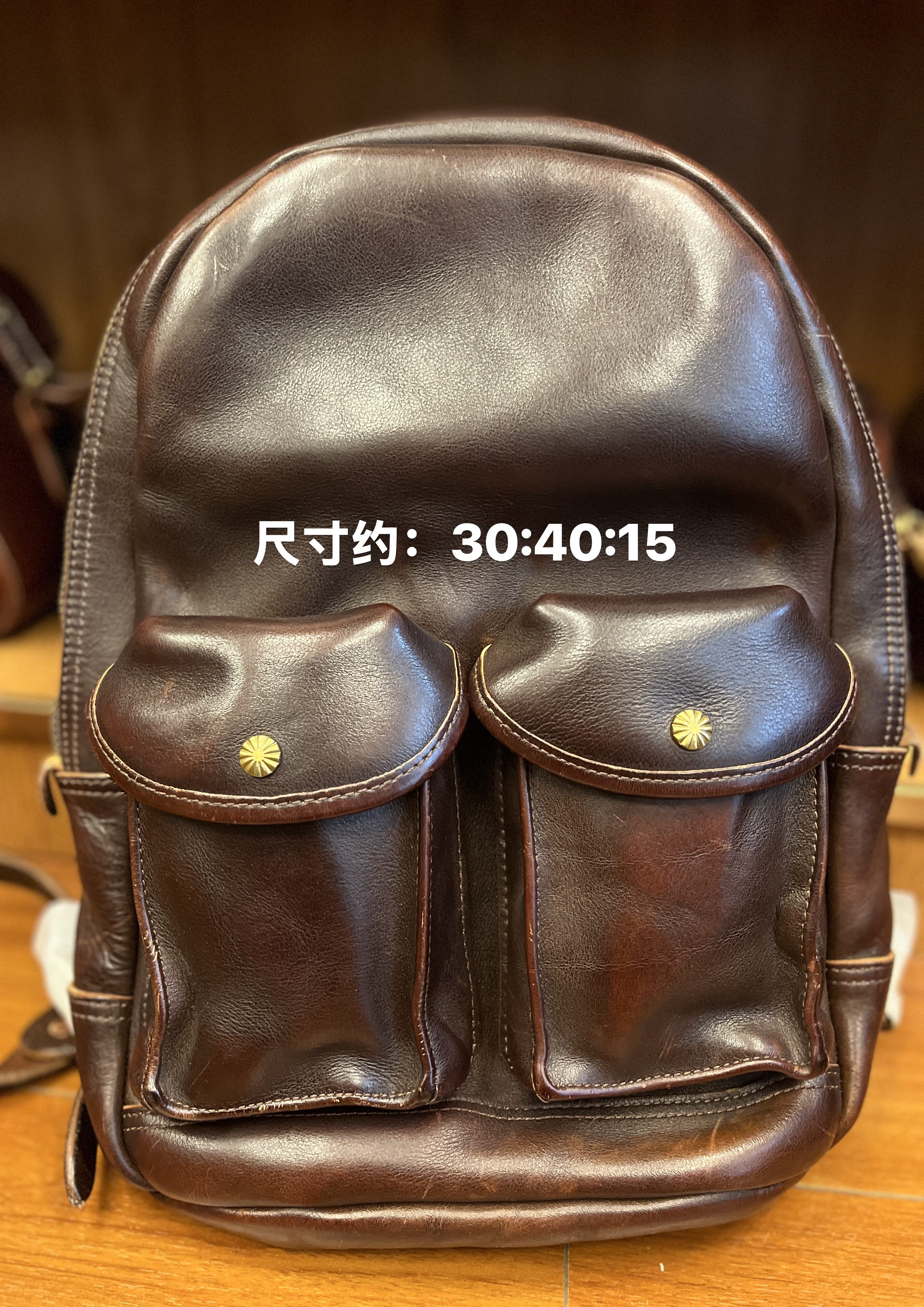 制道落色老皮重工洗水双肩包男女款真皮背包旅行休闲通勤包J10212