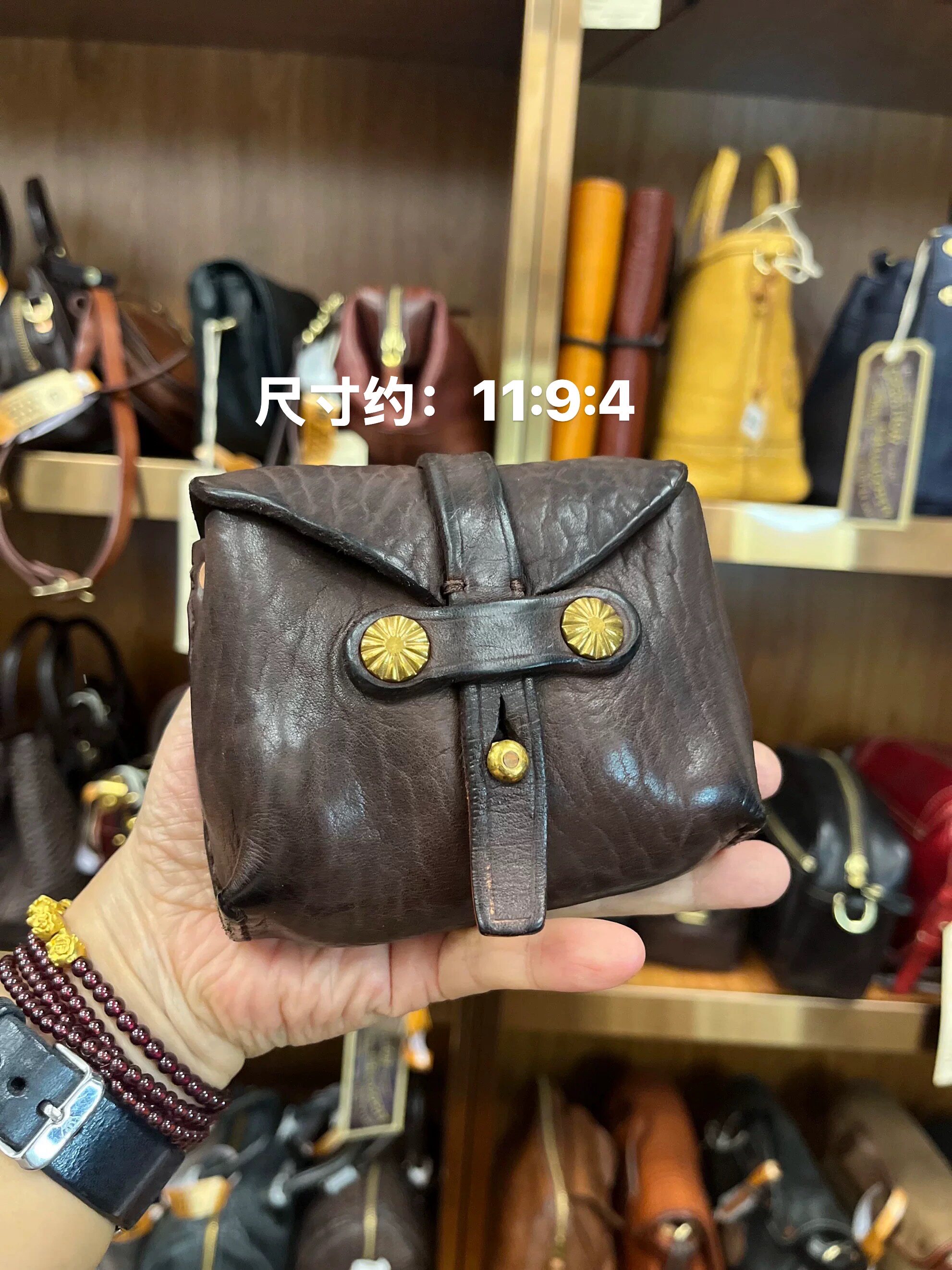 制道加厚重工洗水马皮零钱包卡包小腰包可挂脖包小包挂做旧复古