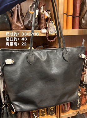 制道水洗植鞣头层牛皮L11355托特包大容量通勤休闲单肩包购物包