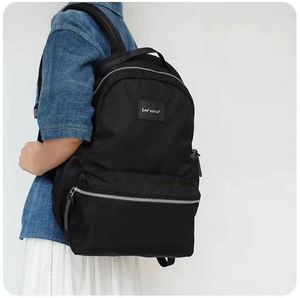 制道防水尼龙配真皮双肩包休闲电脑背包轻便旅行男女包轻便书包