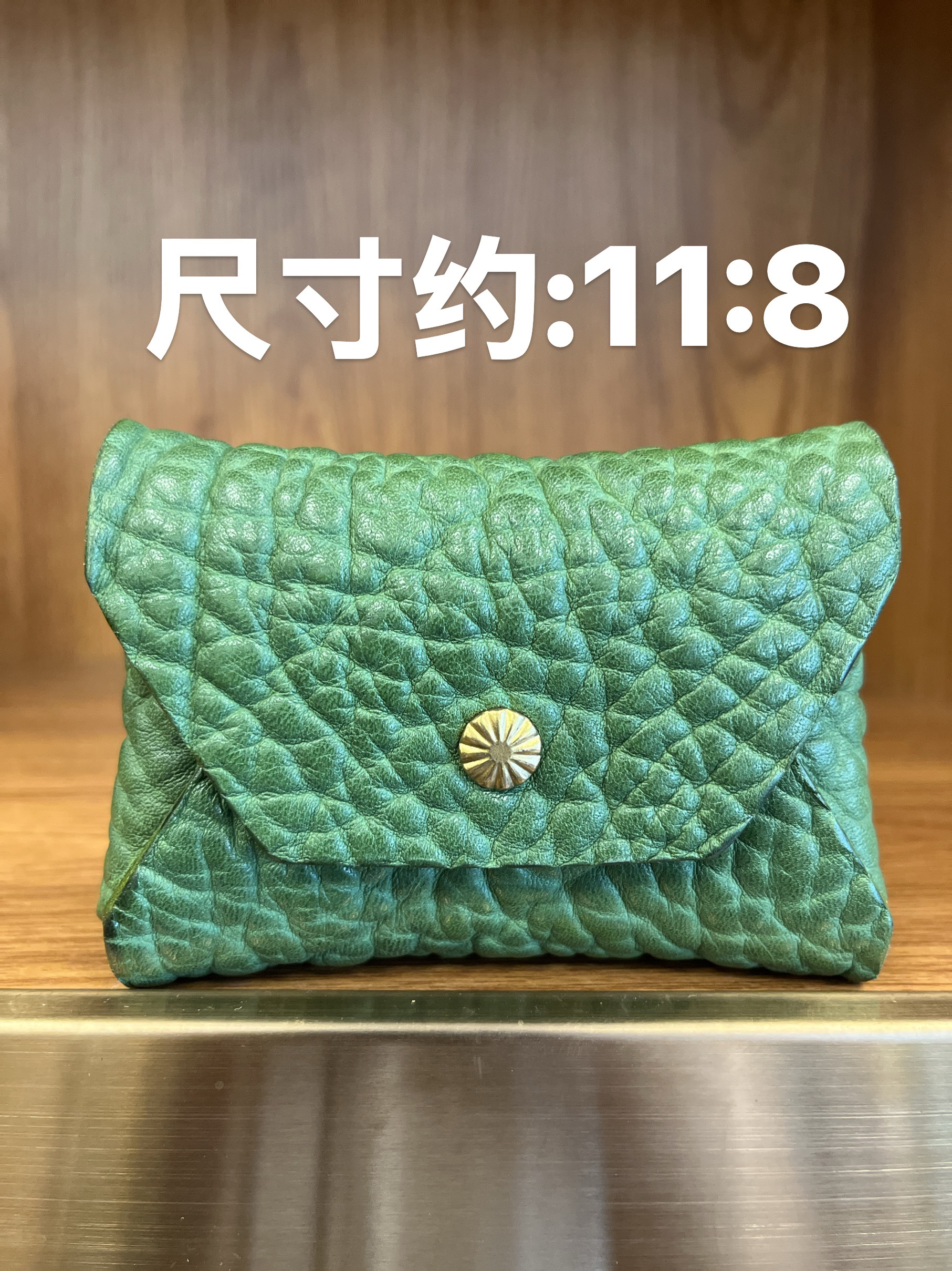 制道缩纹头层牛皮卡包复古做旧厚皮收纳小包零钱包钥匙包休轻便