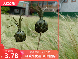 四川非遗草编棕编草精灵蚂蚱菠萝儿童挂件作业影视道具活动礼物