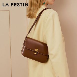 拉菲斯汀女2025新款星球包牛皮百搭腋下小方块包真皮婚斜挎豆腐包