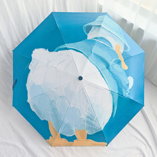 防晒伞 可爱卡通全自动折叠遮阳晴雨两用雨伞小巧便捷迷你创意韩版