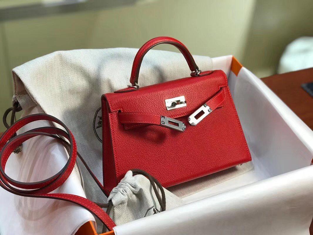 h家纯手工定制mini kelly迷你凯莉包进口小羊皮时尚单肩手提女包