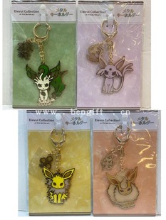 现货eievuicollection宝可夢中心太阳雷伊布卡通金属钥匙扣小挂件