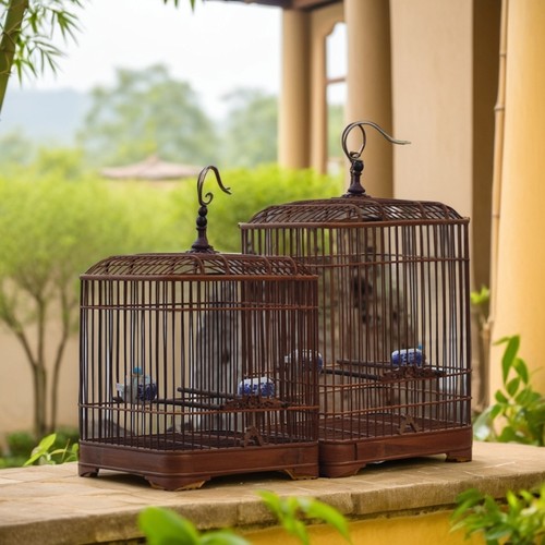 花韵坊竹料方笼鸟笼直销