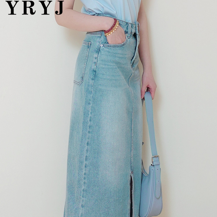 YRYJ女装商场同款2025春新通勤百搭A字牛仔半身长裙包裙351011613