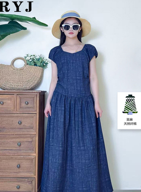 YRYJ女装商场同款2025夏通勤百搭休闲宽松短袖连衣裙女6452021794