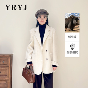 YRYJ牦牛绒双面羊毛大衣短款商场同款5254626189