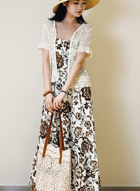 YRYJ女装商场同款2025夏度假风时尚洋气复古吊带连衣裙7352021192