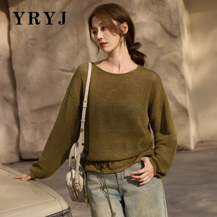 YRYJ2026春季新款毛针织衫宽松型女装抽绳商场同款6461002907