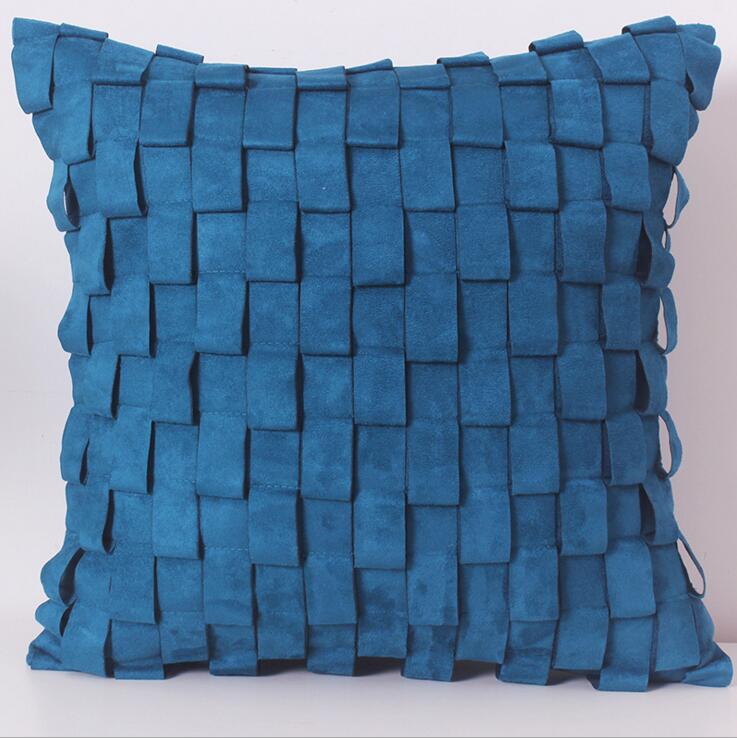 个性麂皮绒手工褶皱创意样板房抱枕设计师靠垫套软装饰品 cushion