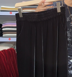 黑色臀围104高品蚕丝天丝绒