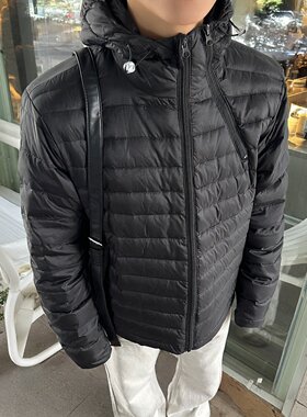 黑冰户外轻薄修身白鸭绒绿色轻便排骨羽绒服男款2026冬季加厚外套