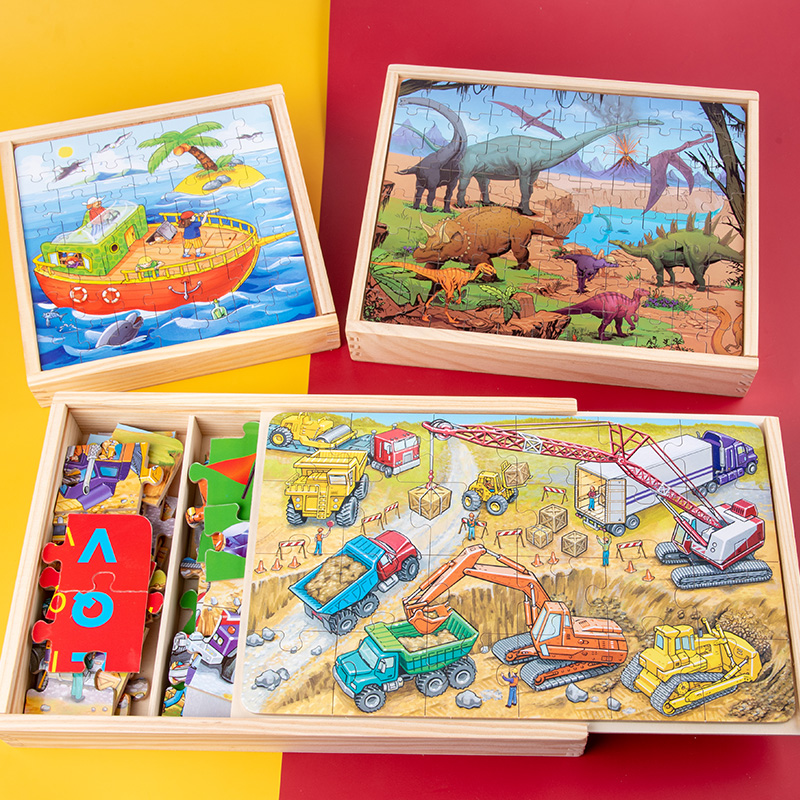 4岁木质制培养孩子耐心玩具拼图