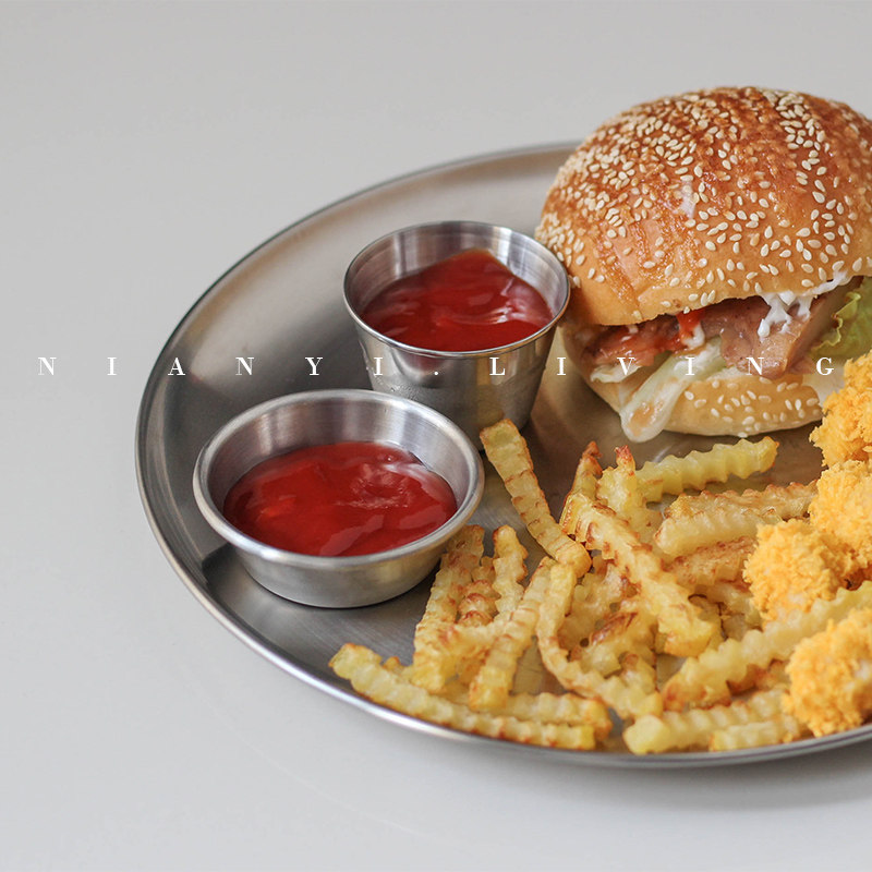 ins韩式不锈钢果酱杯 蘸料小碗番茄黄油奶酪沙拉酱酱料碟酱汁小碟