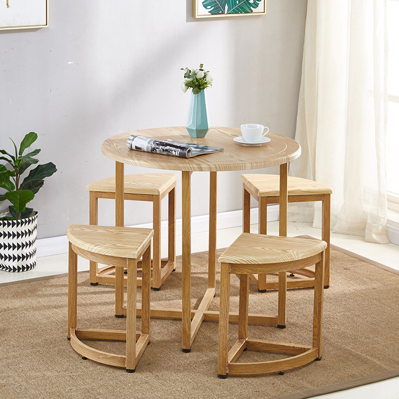 简约接待洽谈桌椅组合店铺会客办公室休息区休闲4人小圆桌咖啡台