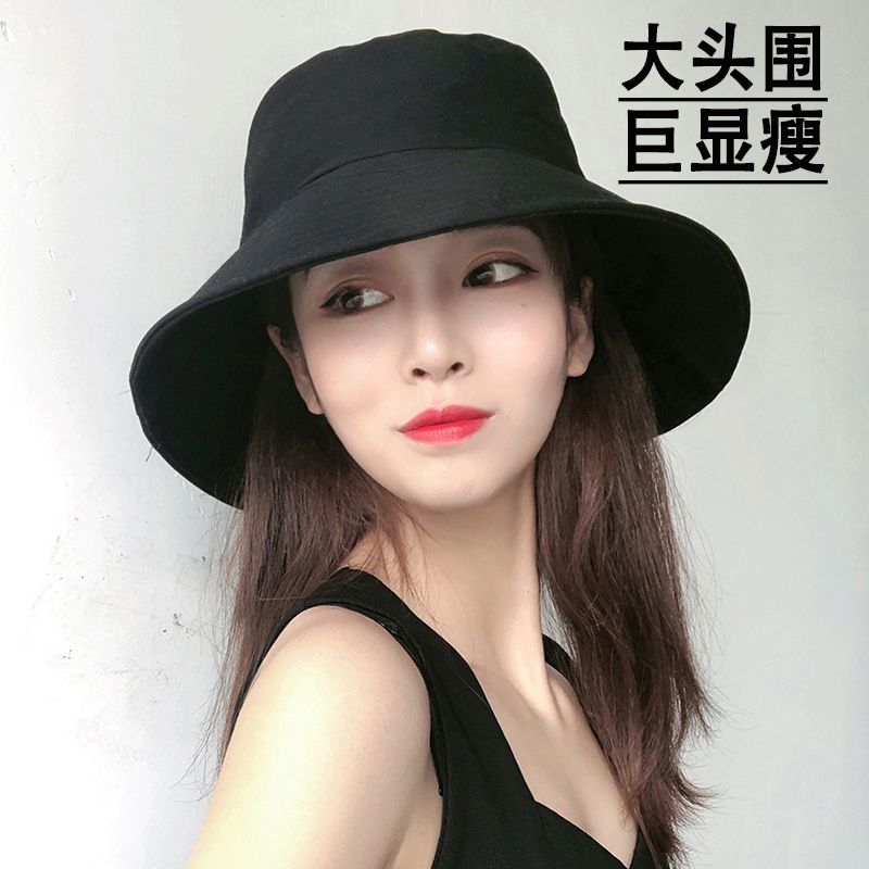 新款渔夫帽子女黑色春夏季户外百搭显脸小太阳防晒遮阳帽盆帽男潮