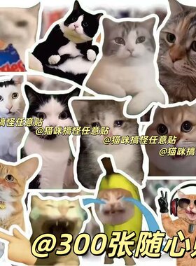猫咪搞怪自粘手账贴纸