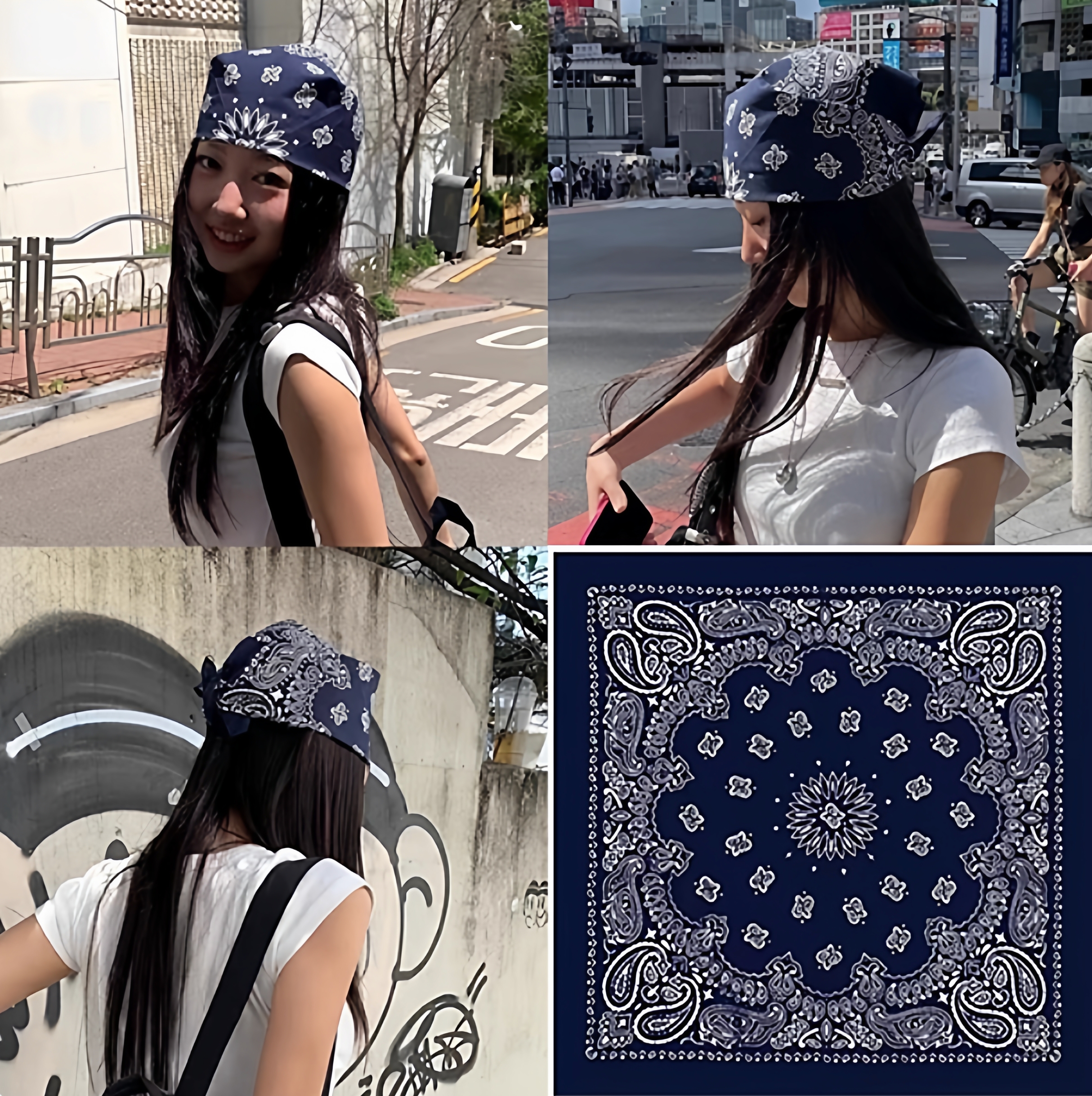 潮流小方巾小丝巾女新款春秋夏季时尚百搭韩版头巾工作嘻哈围巾