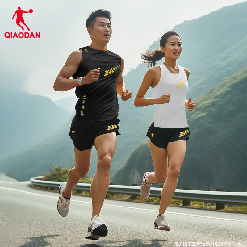 中国乔丹飞影PB无袖T恤背心t跑步短裤专业马拉松竞速男女运动套装