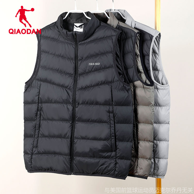 乔丹马甲羽绒服男保暖背心