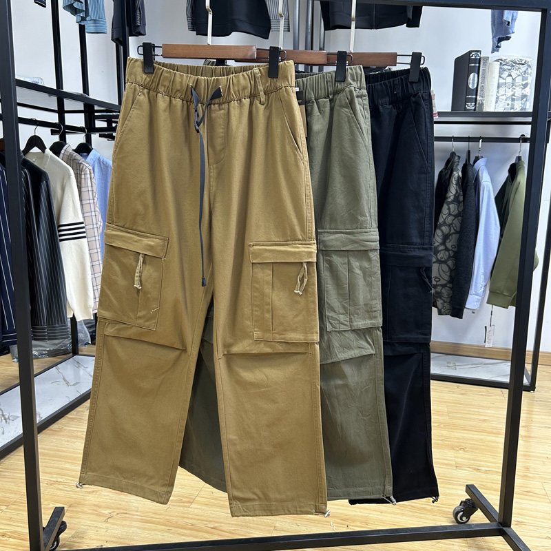 复古工装时尚直筒长裤秋冬季棉料舒适透气帅气男士松紧腰休闲裤,男装,休闲裤,淘宝优惠券,粉丝福利购,淘宝优惠卷