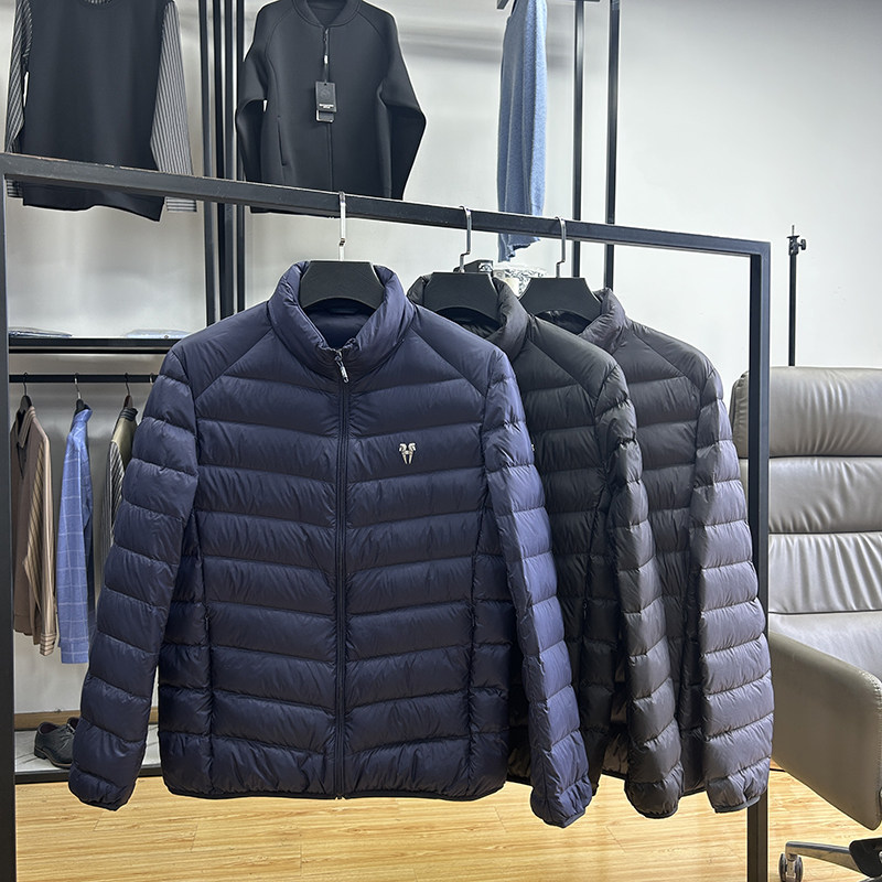 90绒蓬松保暖轻防水立领男士休闲羽绒服秋冬季简约轻薄鸭绒服外套,男装,羽绒服,淘宝优惠券,粉丝福利购,淘宝优惠卷