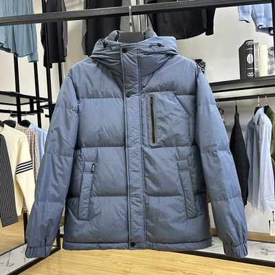 保暖御寒连帽90绒休闲面包服鸭绒服上衣秋冬男士日常羽绒服外套