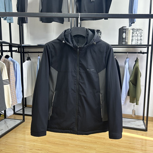 冬季户外抗风御寒男士羽绒服可拆帽撞色设计保暖鸭绒服外套