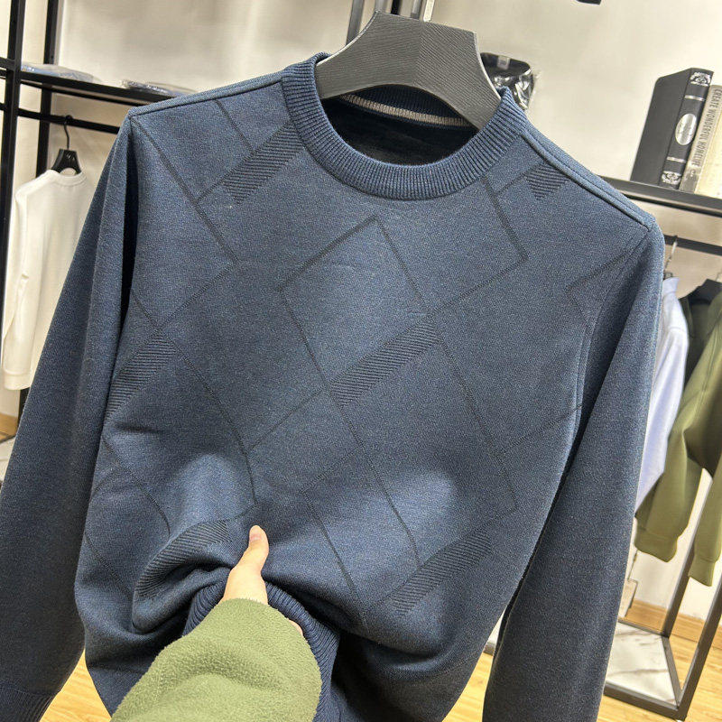 经典菱形提花时尚圆领休闲套头针织衫秋冬男士通勤基础款毛衣,男装,针织衫/毛衣,淘宝优惠券,粉丝福利购,淘宝优惠卷