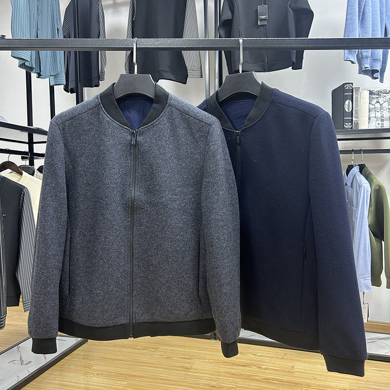 经典棒球领含羊毛休闲通勤男士呢子外套秋冬季商务微厚茄克衫,男装,夹克,淘宝优惠券,粉丝福利购,淘宝优惠卷