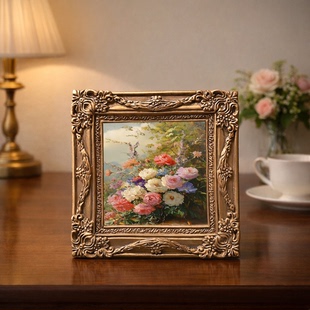 欧式复古树脂画框正方形金色雕花浮雕相框装饰画框摆件照片墙相框