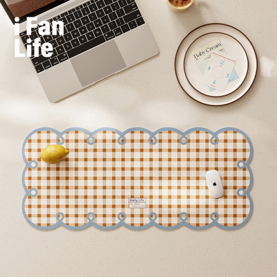 卡琳格子鼠标垫高颜值办公室桌垫超大号小号笔记本电脑键盘防滑垫