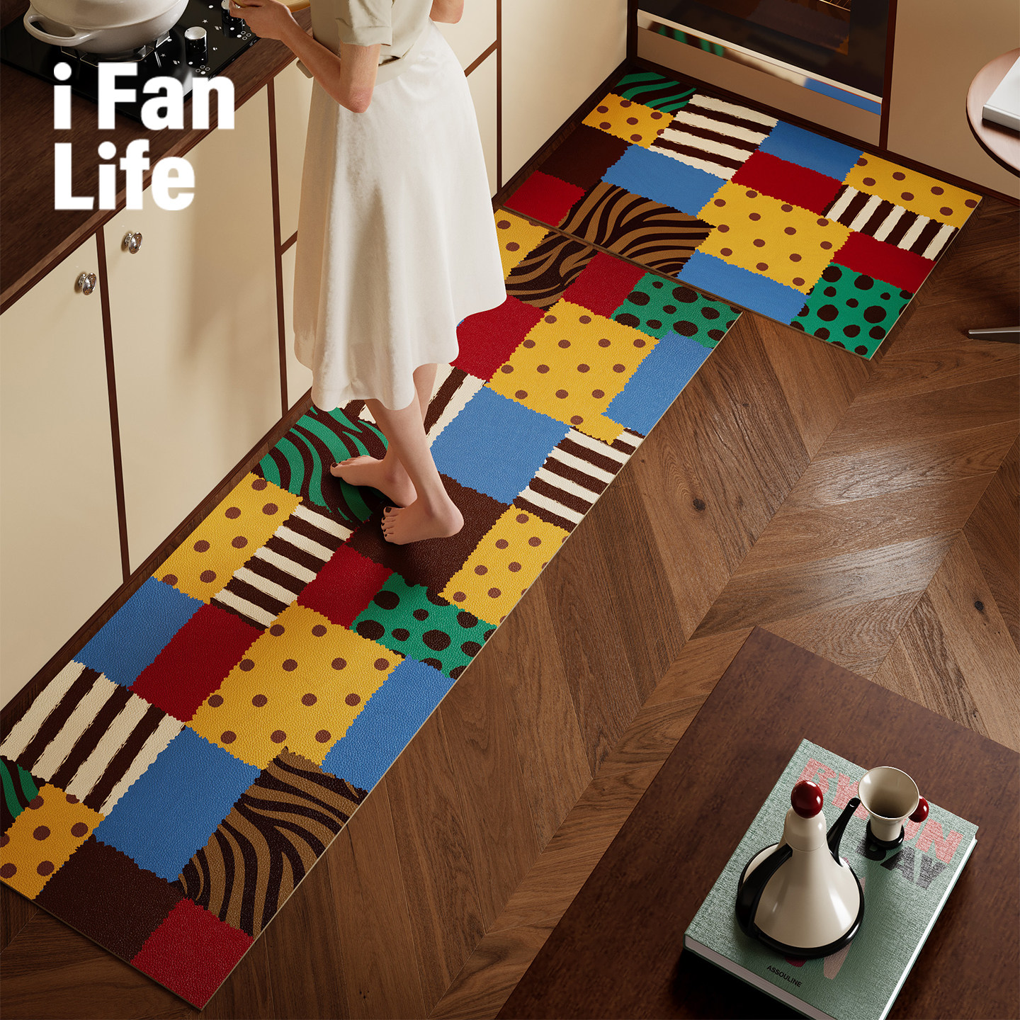 斑马彩绘拼接厨房入户门l型长条耐脏防水防油防滑可擦洗地垫地毯,居家布艺,厨房地垫,淘宝优惠券,粉丝福利购,淘宝优惠卷