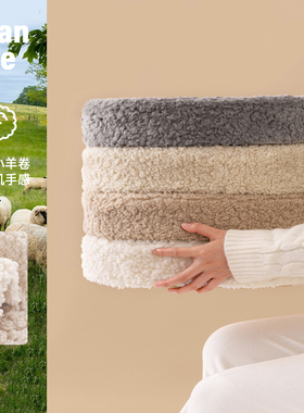 客厅地上蒲团羊羔毛加厚坐垫可拆洗懒人榻榻米沙发坐墩休闲奶油风