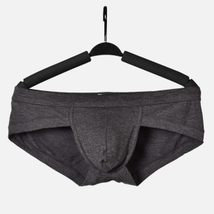 头提臀高弹柔软 双层U凸囊袋低腰性感莫代尔纯色裤 男士 三角内裤